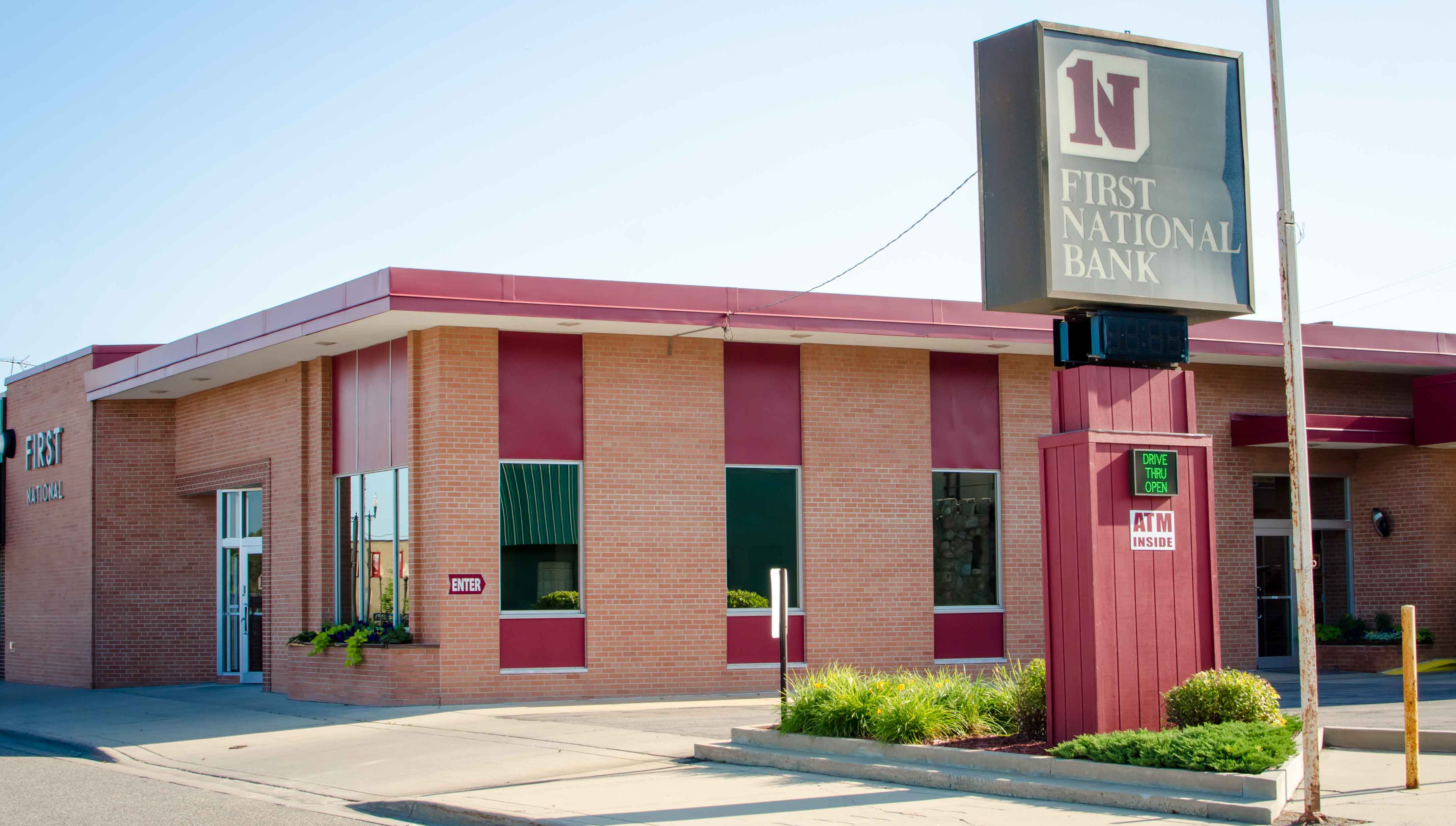 Exterior picture of First National Bank.